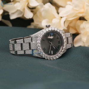 Black Dial Iced Out Wrist <b>Watch</b> Colorless Moissanite Hip Hop <b>Watch</b> Celebrity Style <b>Watch</b> - Product Image 3