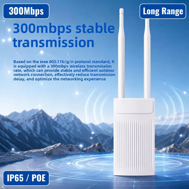 YF661 Outdoor Omnidirectional Wireless AP 300Mbps 2.4GHz POE IP65 Metal Waterproof Long Range WiFi Access Point