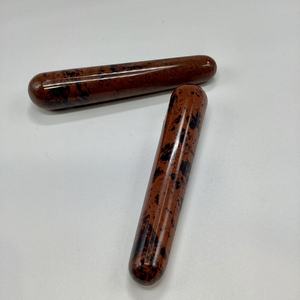 Varitas de masaje curativas corporales de obsidiana de caoba pulida suave Natural al por mayor Feng Shui piedra preciosa amor ágata cuarzo para India - Product Image 5