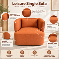 Dernier design moderne et créatif Ensemble siège de canapé une place rond orange Chaise longue de salon Chaise de bureau de loisir