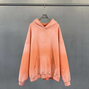 เสื้อฮู้ดดี้ทรงโอเวอร์ไซส์ Sun Fade ผ้าหนา 460 GSM ล้างสีแบบ Acid Wash ทรงปกติ ผ้าฝ้าย 100% เสื้อฮู้ดดี้สตรีทแวร์สำหรับฤดูหนาว เหมาะสำหรับผู้ชายและผู้หญิง - Product Image 4