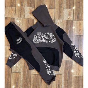 Logotipo personalizado para Puff Print Flare Pantalones de chándal Sudadera con capucha Traje deportivo de alta calidad para Track Jogging Spring Conjunto de dos piezas-Tallas grandes - Product Image 4