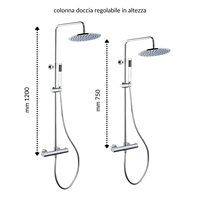 Pommeau de douche rond chromé robinet thermostatique colonne de douche équipée en laiton; ensemble de quincaillerie de bain en paquet 1