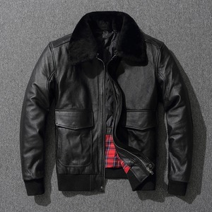 Mustard Charcoal Eco-Friendly Waterproof High Street Genuine Sheepskin Shirt Collar Classic Trucker Outfit Casual Smooth Jacket - Product Image 6