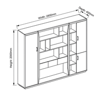 Étagère de bibliothèque en bois moderne de qualité supérieure SYH06, vitrine d'exposition professionnelle contemporaine pour l'archivage, unité d'organisation 280x40x200cm