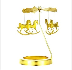 Bougeoir rotatif à chaud personnalisé en métal pour arbre de Noël Carrousel - Product Image 6