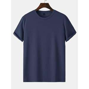 T-shirts en pur coton au prix d'usine, coupe classique, imprimés unis, t-shirt gris fabriqué en Inde, vêtements pour hommes et femmes, t-shirt décontracté - Product Image 5