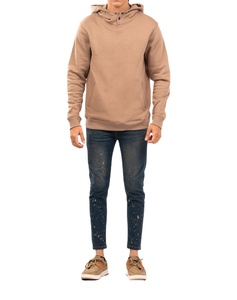 Basics Sweat-shirts pour hommes en coton 100% de haute qualité, logo personnalisé brodé, surdimensionné, écologique, grande taille, automne - Product Image 4