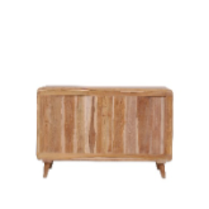 2 Drawer + 1 Side <b>Door</b> Buffet in Natural Modern Design with Side Storage Cabinets from Teak Wood Frame - Product Image 4