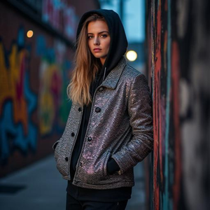 Sweat-shirt à capuche en polaire polyester/nylon avec strass, design numérique en cristal, options OEM/ODM, prix usine - Product Image 5