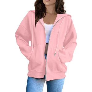 เสื้อฮู้ดมีซิปสำหรับผู้หญิงเสื้อฮู้ดเข้ารูปใส่โลโก้ได้ตามต้องการสินค้าตรา - Product Image 1