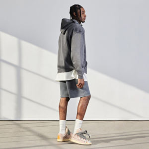 Vente en gros pull haut de gamme haute qualité logo personnalisé brodé hiver lourd éponge française 100% coton lavé à l'acide sweats à capuche - Product Image 4