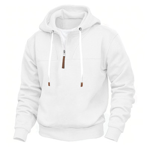 Sweat à capuche léger et respirant de couleur unie à fermeture éclair pour hommes Service OEM Vente en gros Meilleur design Sweats à capuche à fermeture éclair pour hommes - Product Image 2