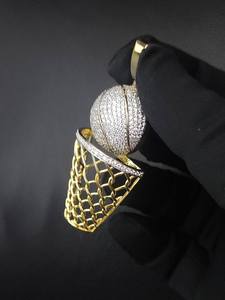 Pendentif tendance en argent sterling 925 et moissanite taille brillant rond, design crème glacée, diamants hip-hop, pour homme et femme - Product Image 3