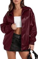 Veste en simili cuir surdimensionnée pour femme personnalisée |   Veste noire en PU à fermeture éclair |   Fabricant de vêtements de rue tendance OEM/ODM