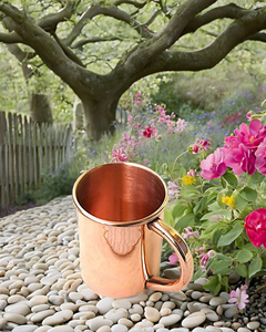 Classic 4 Ounce Moscow Mule Shot Mugs with Solid Copper Handle Solid Copper Classic Beer Glasses Brown <b>Unique</b> Mug No Accessories - Product Image 2