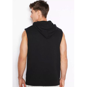 Wholesale <b>Men's</b> 100% Cotton Gym Workout <b>Sleeveless</b> Hooded Tank Top Fitness OEM Custom Logo Winter - Product Image 3