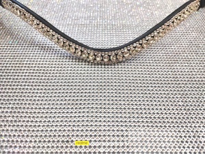 Alta calidad 8mm Sierr Crystal Brow Band Cómodo diseño de cuero de 3 filas Negro Marrón Base de cuero Productos para caballos - Product Image 2