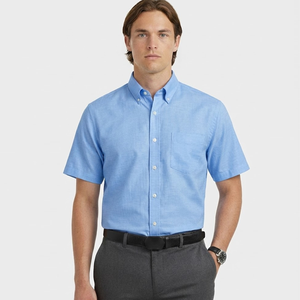 ชุดเดรสไม้ไผ่สีทึบของผู้ชายเสื้อเชิ้ตทรงทางการแขนสั้นแบบปกติเข้ารูปเป็นมิตรกับสิ่งแวดล้อม - Product Image 3