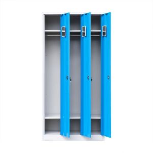<span class=keywords><strong>Armadietto</strong></span> in Acciaio <span class=keywords><strong>a</strong></span> 3 Ante, Armadio con Serratura per Dormitorio del Personale, <span class=keywords><strong>Armadietto</strong></span> Metallico per Spogliatoio con Asta Appendiabiti - Product Image 4