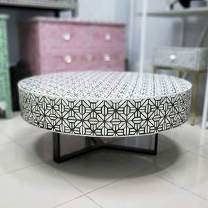 Mesa consola contemporánea con incrustaciones de hueso, hecha a mano, decorativa, para el vestíbulo de un hotel y decoración del hogar. - Product Image 2