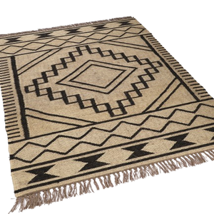 พรมถักปอกระเจาขนสัตว์แนววินเทจปักลายดอกไม้แบบนามธรรมสำหรับบ้านห้องนั่งเล่นโรงแรมห้องสวดมนต์ประตูห้องครัว - Product Image 1