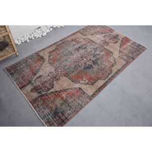 Alfombra clásica de lana Vintage de 3,4x6,1 pies, diseño de retazos rojo Beige, alfombra abstracta rectangular grande para entrada, nueva sin usar - Product Image 2