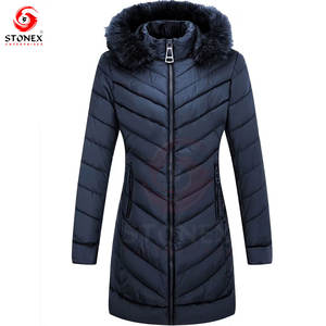 Veste matelassée pour femme, légère, coupe-vent, séchage rapide, à capuche avec fermeture éclair, logo personnalisé, service OEM pour l'hiver - Product Image 1
