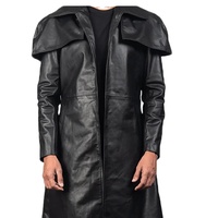 Veste d'automne pour homme 100% cuir véritable, col montant, à capuche, tissée, enduite, respirante, coupe-vent, qualité supérieure, modèle 2026