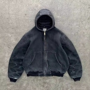 Sudadera con Cremallera de Algodón 100% Personalizada de Alta Calidad, Lavada al Ácido, Oversize, Desgastada, Resistente al Viento, Transpirable, con Estampado Otoñal Bordado - Product Image 6