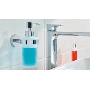 Distributeur de savon Tesa SMOOZ 0,2 L 7 x 17 x 12,6 cm Chrome/Blanc Métal/Verre Solution adhésive sans solvant incluse - Product Image 3