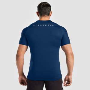 เสื้อยืดโพลีเอสเตอร์ 100% รุ่น Legacy สีเขียวอมฟ้า เนื้อผ้าถักน้ำหนักเบา เหมาะสำหรับออกกำลังกาย ดีไซน์แบบรัดรูป พิมพ์ลายซิลค์สกรีน  แบบเรียบ - Product Image 2