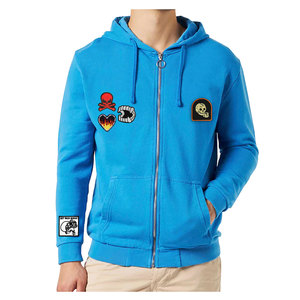 Alta calidad 100% algodón mezclado liso completo Zip-up Sudadera con capucha con parche bordado venta al por mayor invierno sudadera hombres sudaderas con capucha - Product Image 1