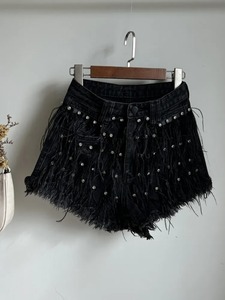 Pantalones cortos de mezclilla desgastados personalizados de alta calidad, pantalones cortos de verano con estilo para mujer, pantalones cortos de mujer con estampado de piedra 2025 - Product Image 2