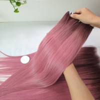 Vente chaude Remy Extensions de Cheveux Ombre Rose Couleur Bundles Avec Fermeture Extensions de Cheveux Bruts Avec Prix de Gros