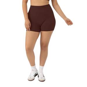 Pantalones cortos de Yoga para mujer, de calidad superior, sin costuras, sólidos, marrones, de cintura alta, personalizados, para gimnasio, Fitness, entrenamiento, fruncido en el trasero, transpirable, rápido - Product Image 1