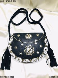 Diseñador hecho a mano Metal mosaico señoras bolso de mano moda cuero bolso de hombro patrón de piedra marco elegante noche uso caja Shell - Product Image 2