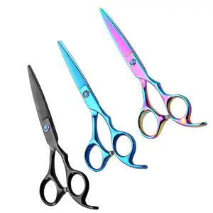 Groothandel Custom Logo Barber Scissor Multi Color Scissor Rvs Hair Cutting Scissor