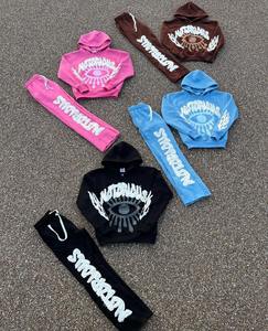 Ensemble de survêtement unisexe personnalisé en molleton, haute qualité, épais, écologique, séchage rapide, avec sweat à capuche et pantalon de survêtement, pour l'hiver, respirant - Product Image 2