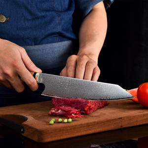 Les deux couleurs Design couteau de Chef 8 pouces professionnel japonais en acier damas couteau de Chef de cuisine avec manche en bois de résine pour chef - Product Image 2