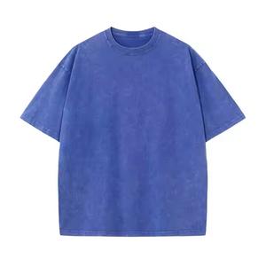 T-shirt vintage sur mesure en coton/fibre de bambou, délavé à l'acide, effet vieilli, coupe oversize, grandes tailles, 220g, logo imprimé éco-responsable pour homme - Product Image 3