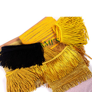 Vente en gros de franges en or noir personnalisées de haute qualité Article à franges en fil français Accessoire décoratif à la mode - Product Image 1