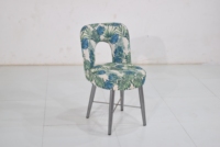 Chaise de salle à manger industrielle à motif floral, structure en fer, assise en velours, belle couleur rose, meubles pour la maison, hôtels, restaurants