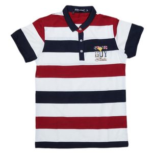 T-shirt rouge à rayures en coton à manches courtes pour garçons de 5-6 ans Chase Value - Product Image 1