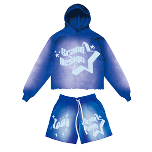 Conjunto de ropa deportiva informal de verano con logotipo personalizado, conjunto de chándal corto de alta calidad para mujer, pantalones cortos recortados de dos piezas con capucha, secado rápido - Product Image 3