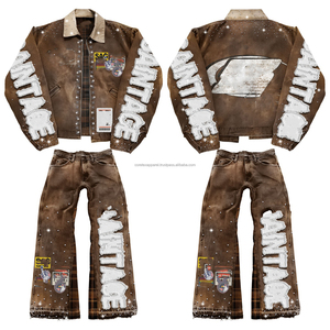 ชุดวอร์มวิ่งผู้ชายไซส์ใหญ่ ปี 2025 ปักโลโก้ด้วยเพชรเทียม กันลม พร้อมฮู้ดและกางเกงขายาว-ผ้าฝ้าย 100% - Product Image 2