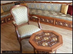 Design d'intérieur Majlis arabe, design classique moderne, ensemble élégant pour salon, sièges d'angle luxueux, design gain de place - Product Image 2