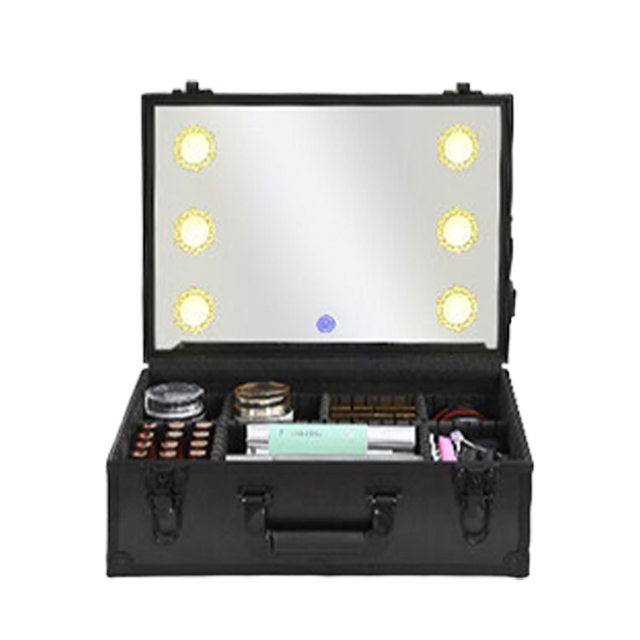 Maquillaje Makeup Bag With Led Mirror 3 Color Rechargeable 1500Mah Smart Makeup Bag With Light up Mirror Box