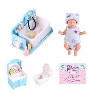 Babeside Mini 4,5 pulgadas cuerpo completo silicona <span class=keywords><strong>Reborn</strong></span> bebé muñecas pequeñas con accesorios 12CM juego de juguete suave de moda - Product Image 5