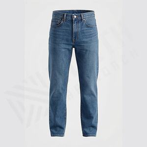 Jeans rétro pour homme, style estival, coupe droite, pantalon large et long, motif uni, taille mi-haute, décontracté, formel, denim, couleur personnalisée - Product Image 1